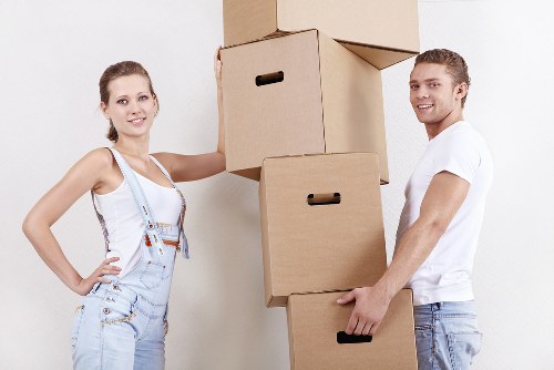 Packed moving boxes ready for house removals in Kingston upon Thames