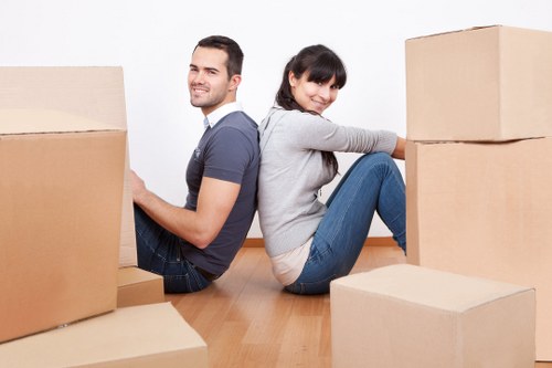 Careful packing materials used for fragile items during a house move